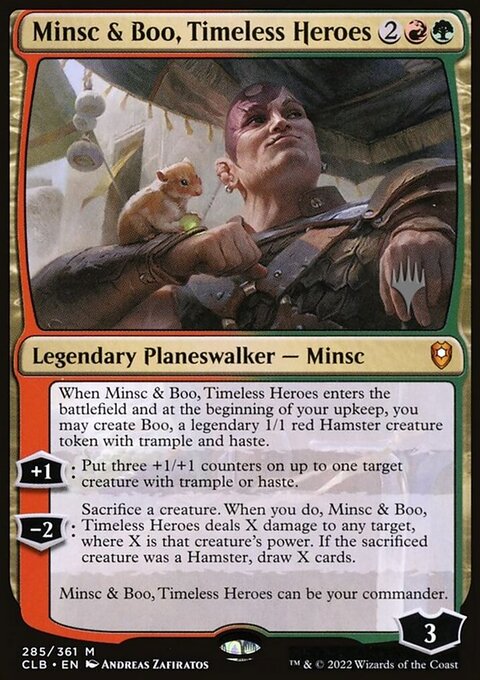 Minsc & Boo, Timeless Heroes, Battle for Baldur's Gate Promos #285p, Magic: The Gathering card
