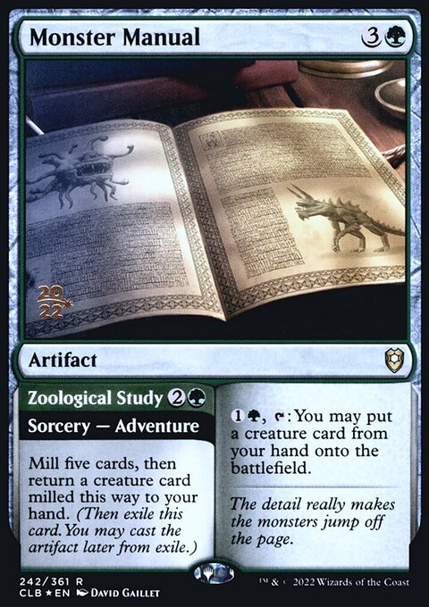 Monster Manual // Zoological Study, Battle for Baldur's Gate Promos #242s, Magic: The Gathering card