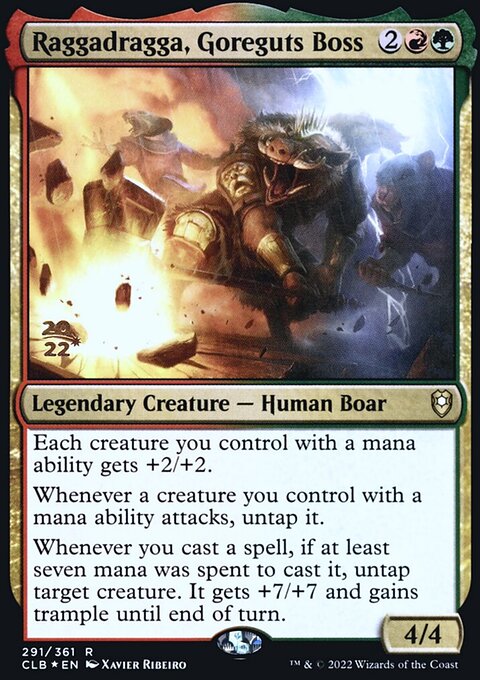 Raggadragga, Goreguts Boss, Battle for Baldur's Gate Promos #291s, Magic: The Gathering card