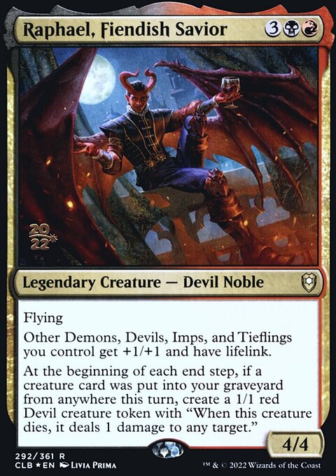 Raphael, Fiendish Savior, Battle for Baldur's Gate Promos #292s, Magic: The Gathering card