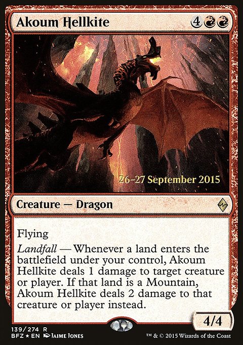 Akoum Hellkite, Battle for Zendikar Promos #139s, Magic: The Gathering card