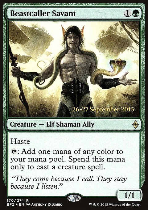 Beastcaller Savant, Battle for Zendikar Promos #170s, Magic: The Gathering card