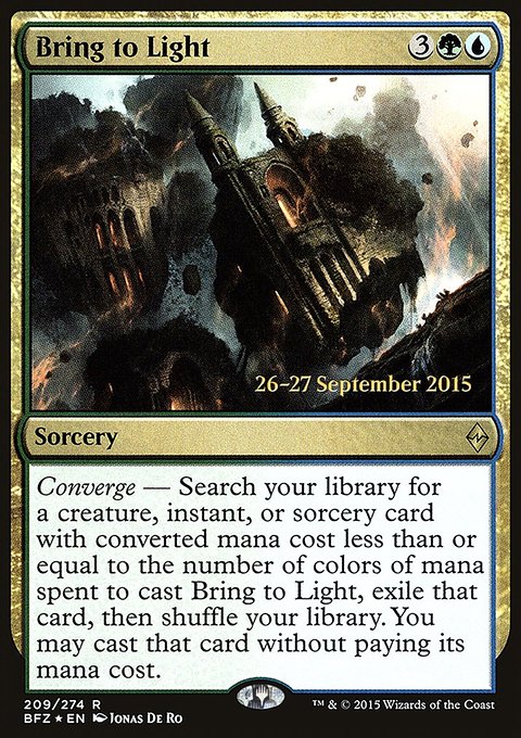 Bring to Light, Battle for Zendikar Promos #209s, Magic: The Gathering card