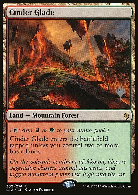 Cinder Glade, Battle for Zendikar Promos #235p, Magic: The Gathering card