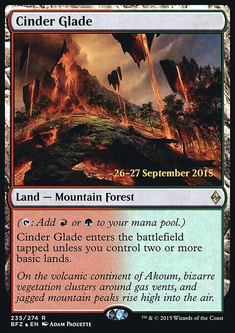 Cinder Glade, Battle for Zendikar Promos #235s, Magic: The Gathering card