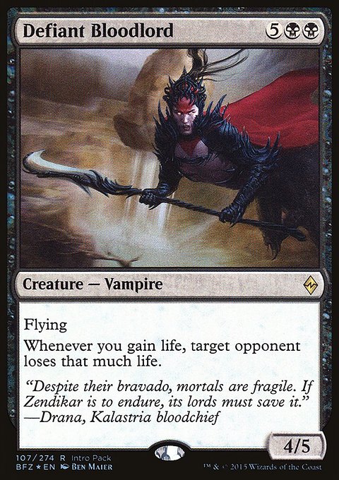 Defiant Bloodlord, Battle for Zendikar Promos #107, Magic: The Gathering card