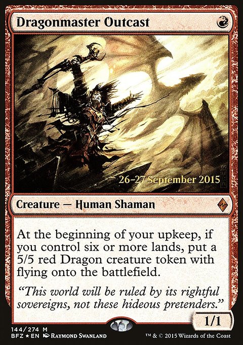 Dragonmaster Outcast, Battle for Zendikar Promos #144s, Magic: The Gathering card