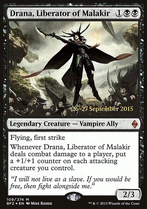 Drana, Liberator of Malakir, Battle for Zendikar Promos #109s, Magic: The Gathering card