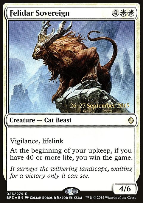 Felidar Sovereign, Battle for Zendikar Promos #26s, Magic: The Gathering card