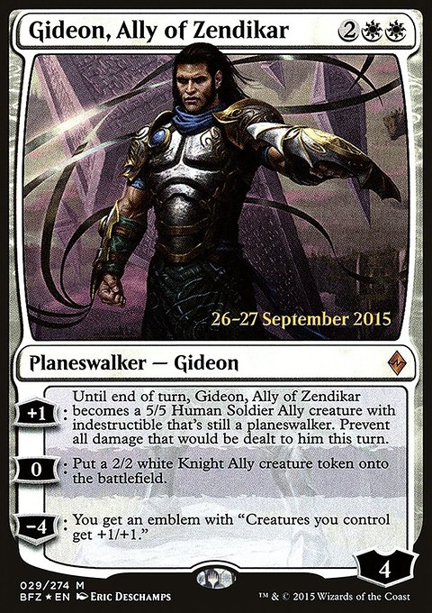 Gideon, Ally of Zendikar, Battle for Zendikar Promos #29s, Magic: The Gathering card