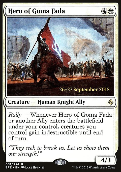 Hero of Goma Fada, Battle for Zendikar Promos #31s, Magic: The Gathering card