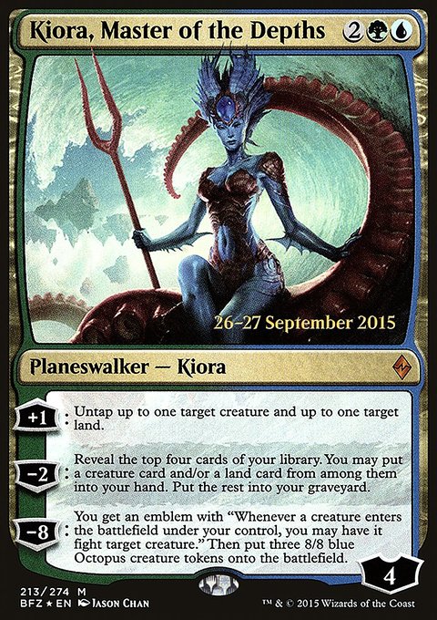 Kiora, Master of the Depths, Battle for Zendikar Promos #213s, Magic: The Gathering card
