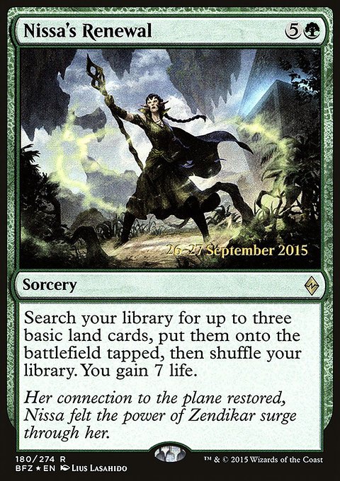 Nissa's Renewal, Battle for Zendikar Promos #180s, Magic: The Gathering card