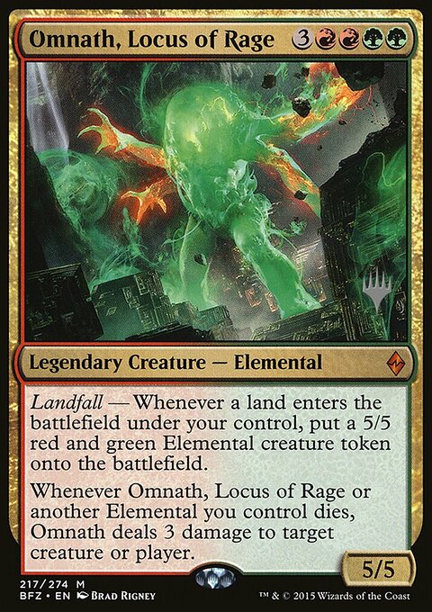 Omnath, Locus of Rage, Battle for Zendikar Promos #217p, Magic: The Gathering card