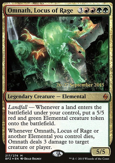Omnath, Locus of Rage, Battle for Zendikar Promos #217s, Magic: The Gathering card