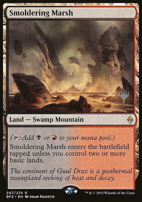 Smoldering Marsh, Battle for Zendikar Promos #247p, Magic: The Gathering card