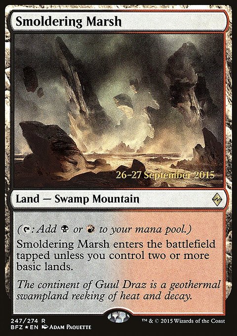 Smoldering Marsh, Battle for Zendikar Promos #247s, Magic: The Gathering card