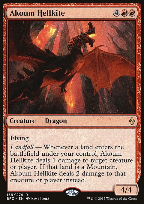 Akoum Hellkite, Battle for Zendikar #139, Magic: The Gathering card