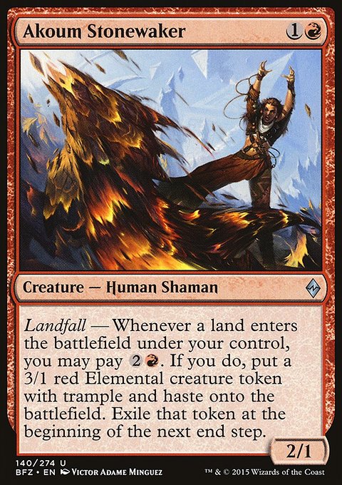 Akoum Stonewaker, Battle for Zendikar #140, Magic: The Gathering card