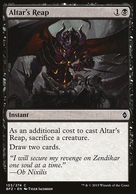 Altar's Reap, Battle for Zendikar #103, Magic: The Gathering card