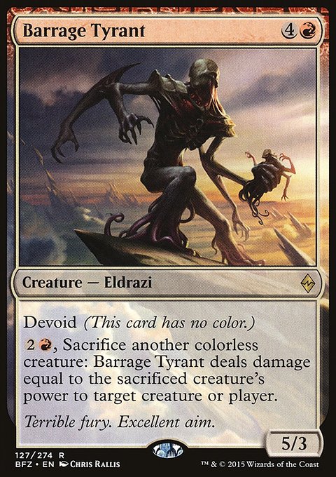 Barrage Tyrant, Battle for Zendikar #127, Magic: The Gathering card