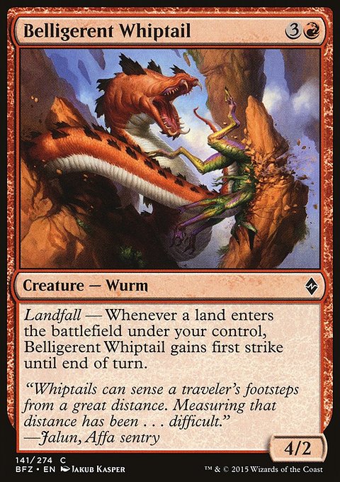 Belligerent Whiptail, Battle for Zendikar #141, Magic: The Gathering card