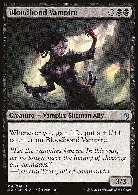 Bloodbond Vampire, Battle for Zendikar #104, Magic: The Gathering card