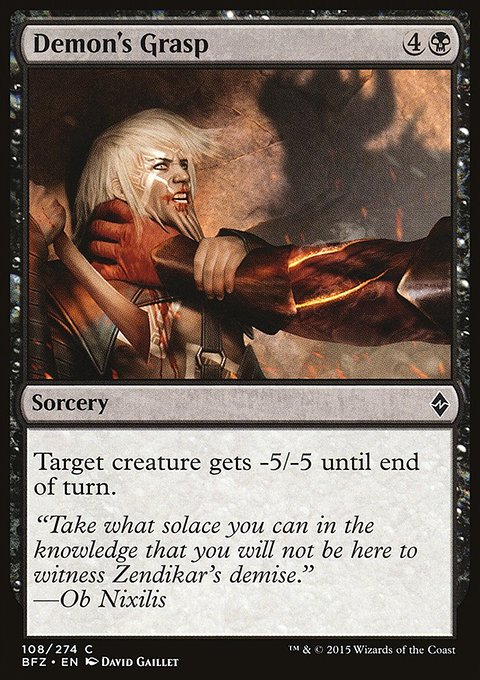 Demon's Grasp, Battle for Zendikar #108, Magic: The Gathering card