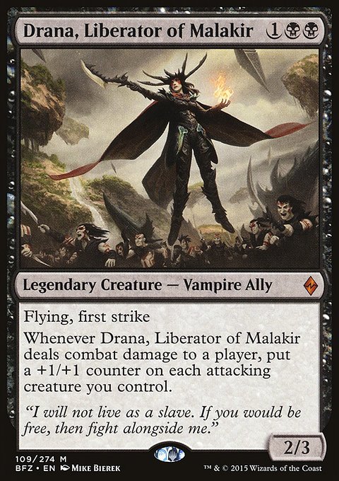 Drana, Liberator of Malakir, Battle for Zendikar #109, Magic: The Gathering card