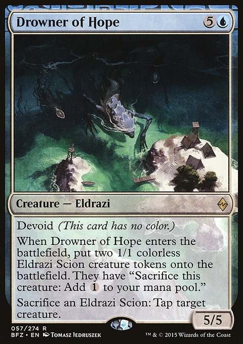 Drowner of Hope, Battle for Zendikar #57, Magic: The Gathering card