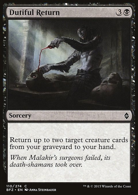 Dutiful Return, Battle for Zendikar #110, Magic: The Gathering card