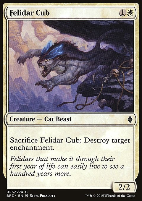 Felidar Cub, Battle for Zendikar #25, Magic: The Gathering card