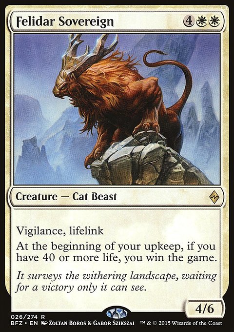 Felidar Sovereign, Battle for Zendikar #26, Magic: The Gathering card
