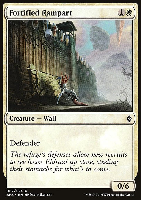 Fortified Rampart, Battle for Zendikar #27, Magic: The Gathering card