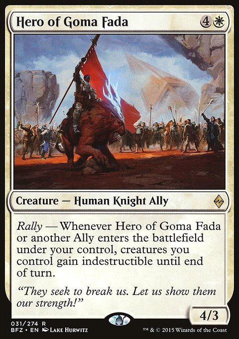 Hero of Goma Fada, Battle for Zendikar #31, Magic: The Gathering card