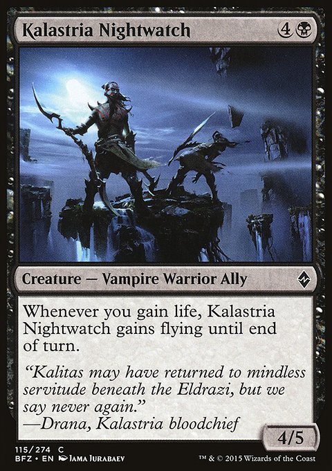 Kalastria Nightwatch, Battle for Zendikar #115, Magic: The Gathering card
