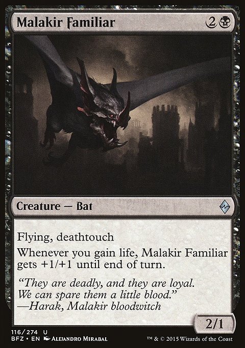Malakir Familiar, Battle for Zendikar #116, Magic: The Gathering card