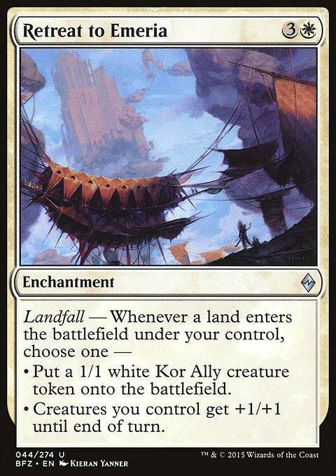 Retreat to Emeria, Battle for Zendikar #44, Magic: The Gathering card