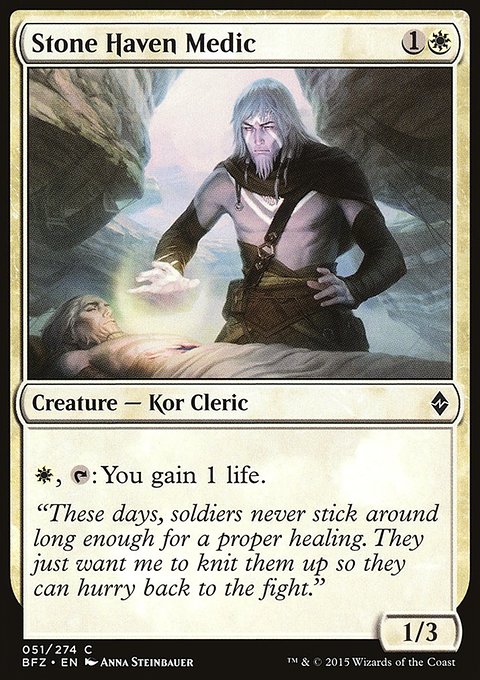 Stone Haven Medic, Battle for Zendikar #51, Magic: The Gathering card