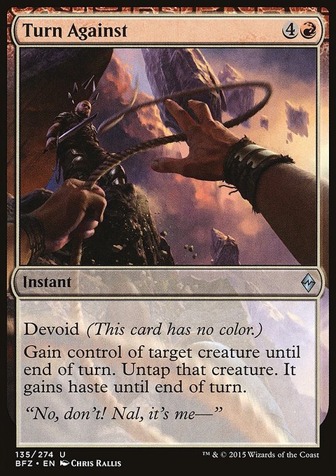 Turn Against, Battle for Zendikar #135, Magic: The Gathering card