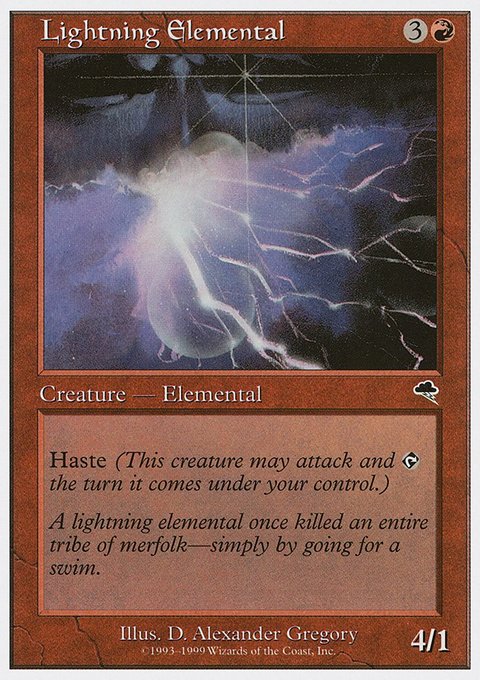 Lightning Elemental, Battle Royale Box Set #37, Magic: The Gathering card