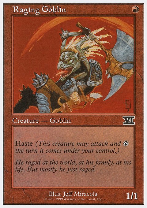 Raging Goblin, Battle Royale Box Set #55, Magic: The Gathering card