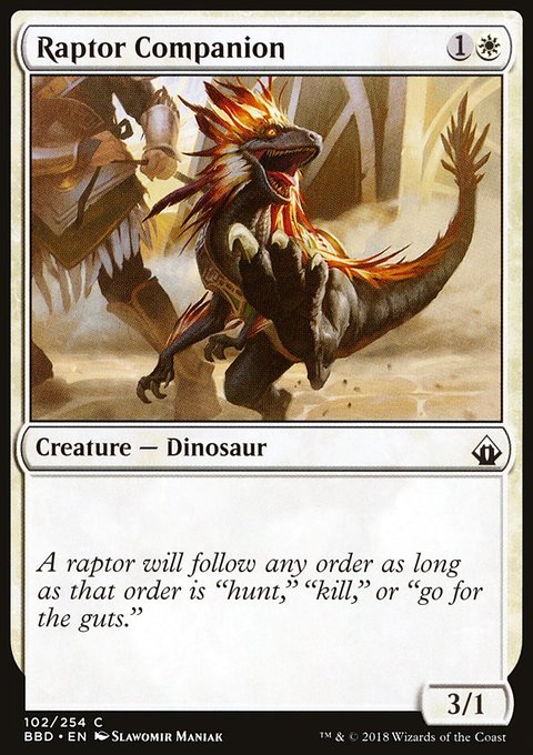 Raptor Companion, Battlebond #102, Magic: The Gathering card