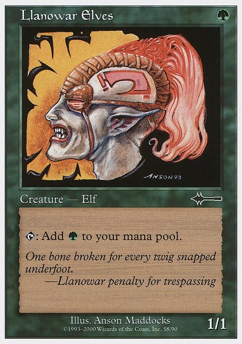 Llanowar Elves, Beatdown Box Set #58, Magic: The Gathering card
