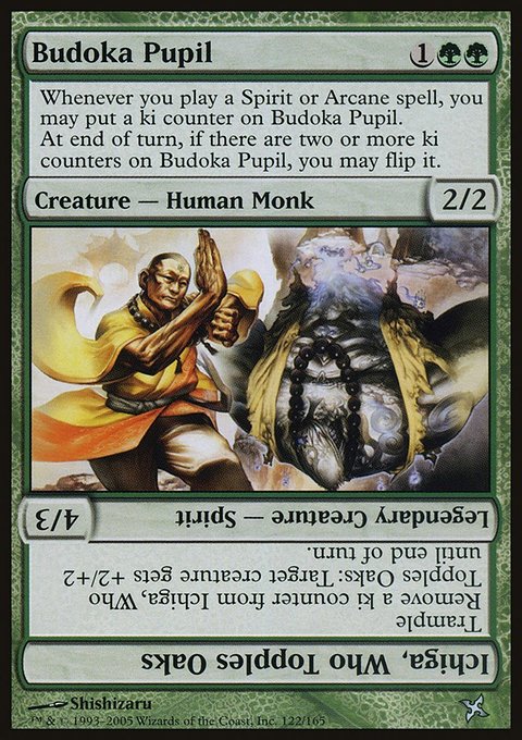 Budoka Pupil // Ichiga, Who Topples Oaks, Betrayers of Kamigawa #122, Magic: The Gathering card