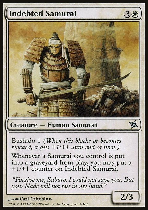 Indebted Samurai, Betrayers of Kamigawa #9, Magic: The Gathering card