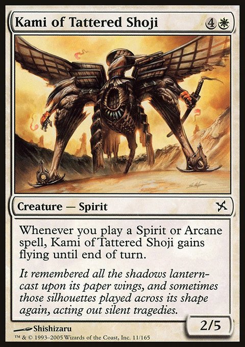 Kami of Tattered Shoji, Betrayers of Kamigawa #11, Magic: The Gathering card