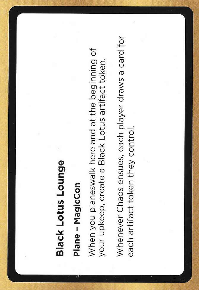 Black Lotus Lounge, Black Lotus Unknown Planechase #PLA003a, Magic: The Gathering card