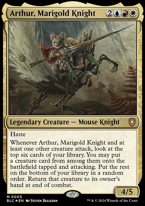 Arthur, Marigold Knight, Bloomburrow Commander #5, Magic: The Gathering card