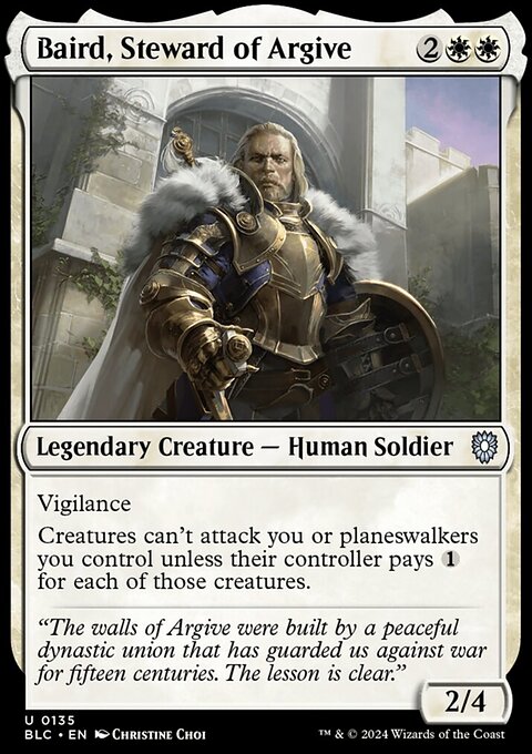 Baird, Steward of Argive, Bloomburrow Commander #135, Magic: The Gathering card